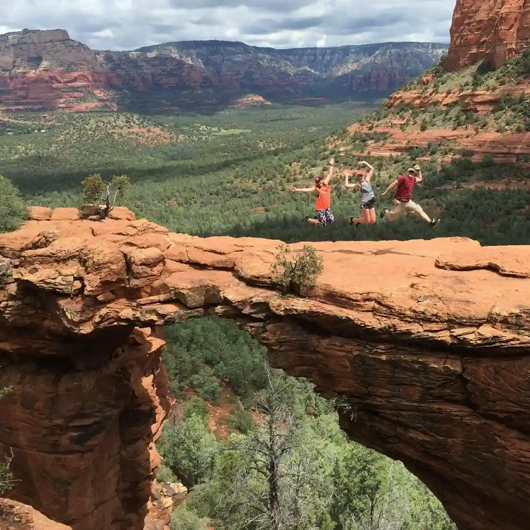 The Devil's Bridge trail is a popular hike in Sedona, Arizona, leading to the largest natural sandstone arch in the area