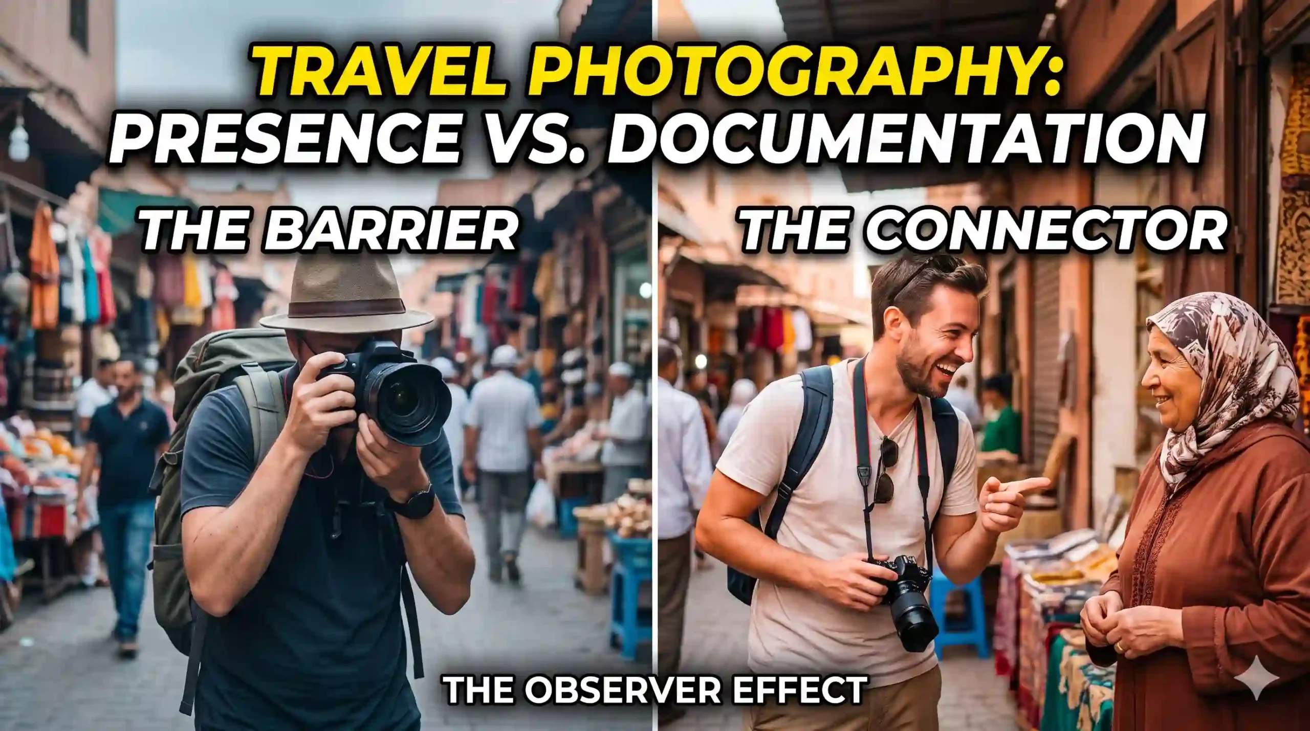 Travel photography, The Observer Effect: Presence vs. Documentation